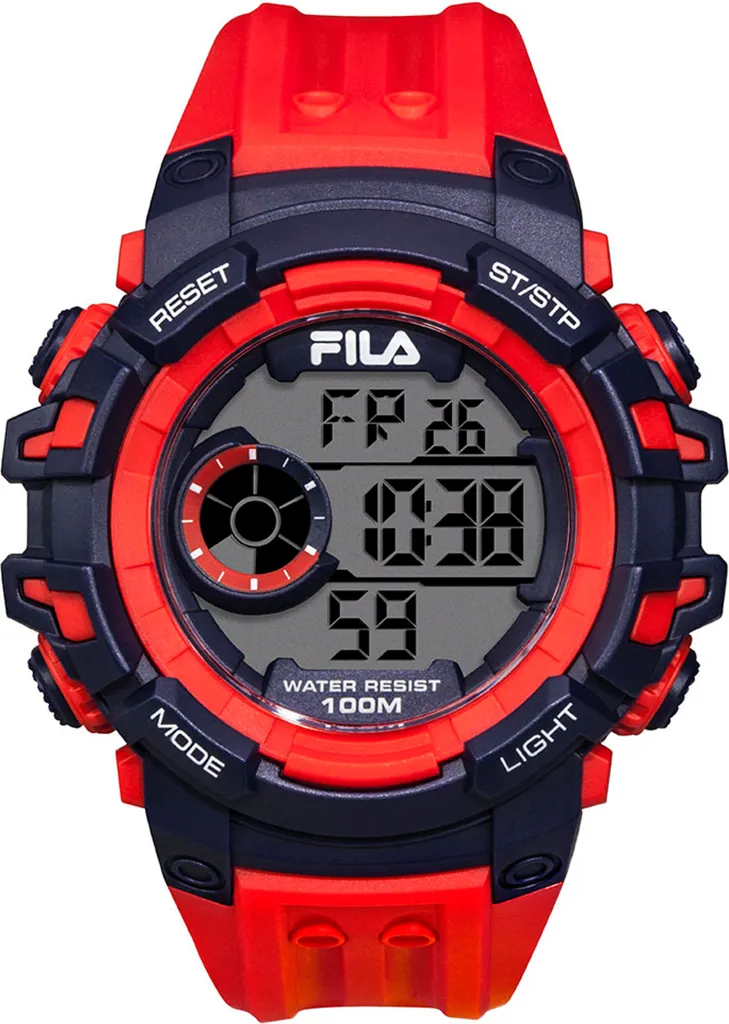 Montre Sport Fila 38-188-002 Homme Silicone pour Lecture Facile LCD