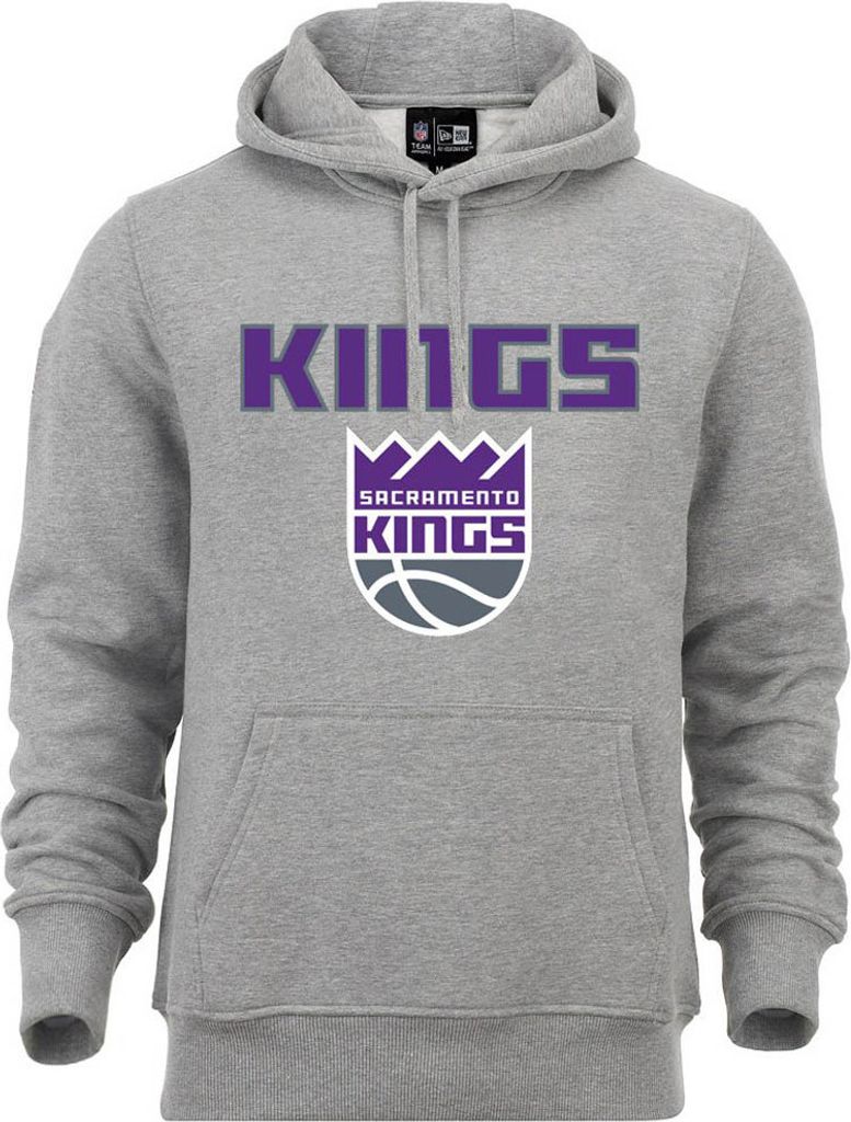 New Era Sacramento Kings Team Logo PO Hoody Sweater NBA Hoodie Herren Men(XL,Grey)
