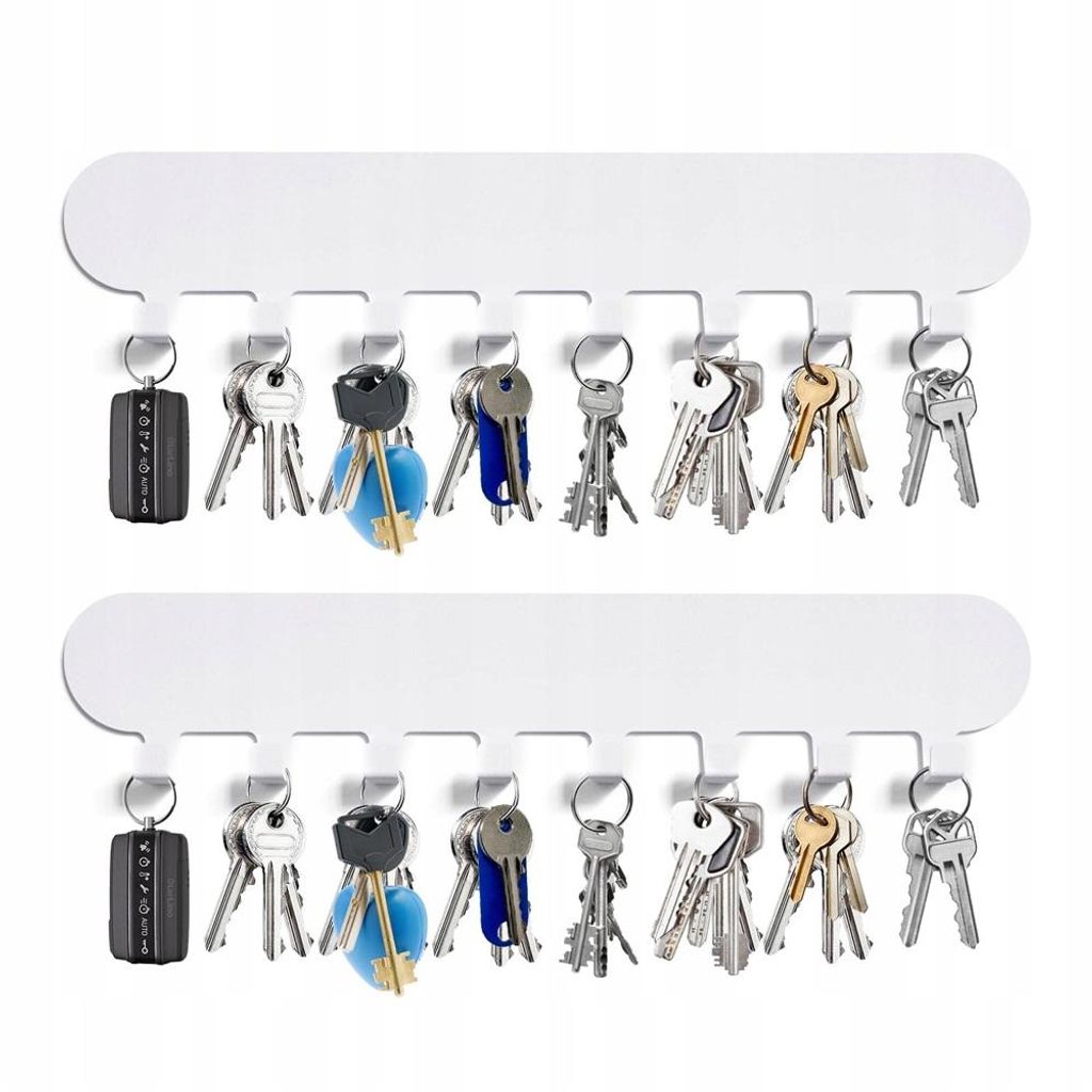Lot de 2 porte-clés muraux sans perçage, porte-clés mural à Image du produit 