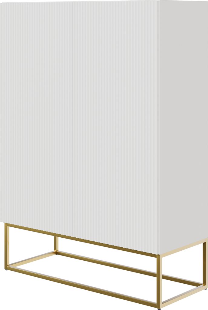 Selsey VELDIO - Highboard 2-türig, Weiß mit goldenem Produktbild 