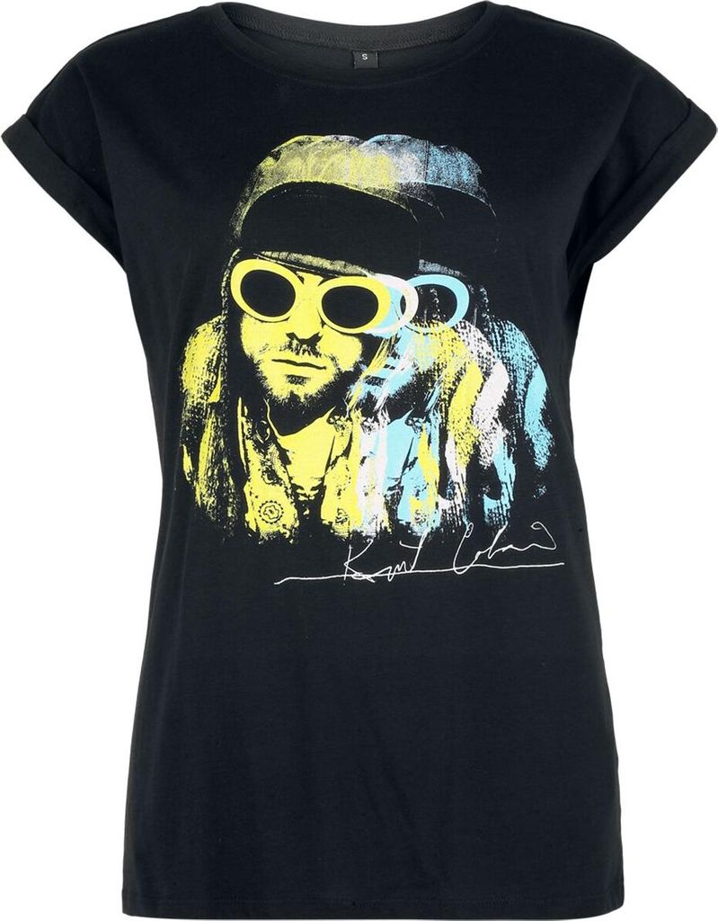 Kurt Cobain T-Shirt Damen Jesse Frohmann Photo Crystals schwarz L