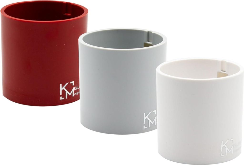 Set aus 3 magnetischen Zylindern 65 cm Eis Rot Weiß Aufbewahrungsboxen - Vasenhalter für Magnettafeln an der Wand