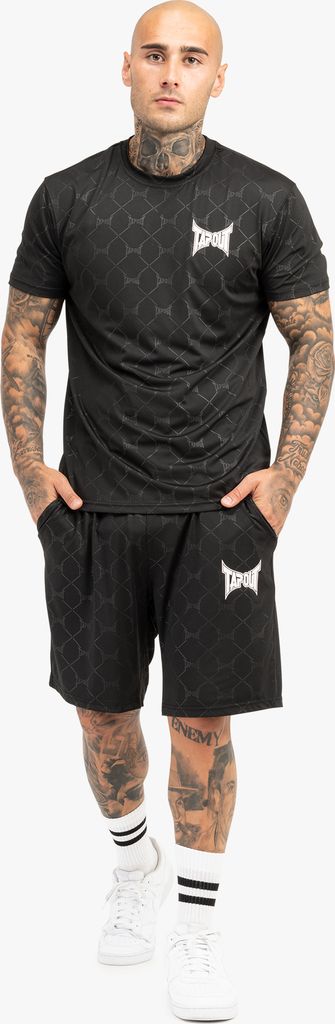 Herren T-Shirt & Shorts Set normale Passform PHILIOS Black/White S Tapout