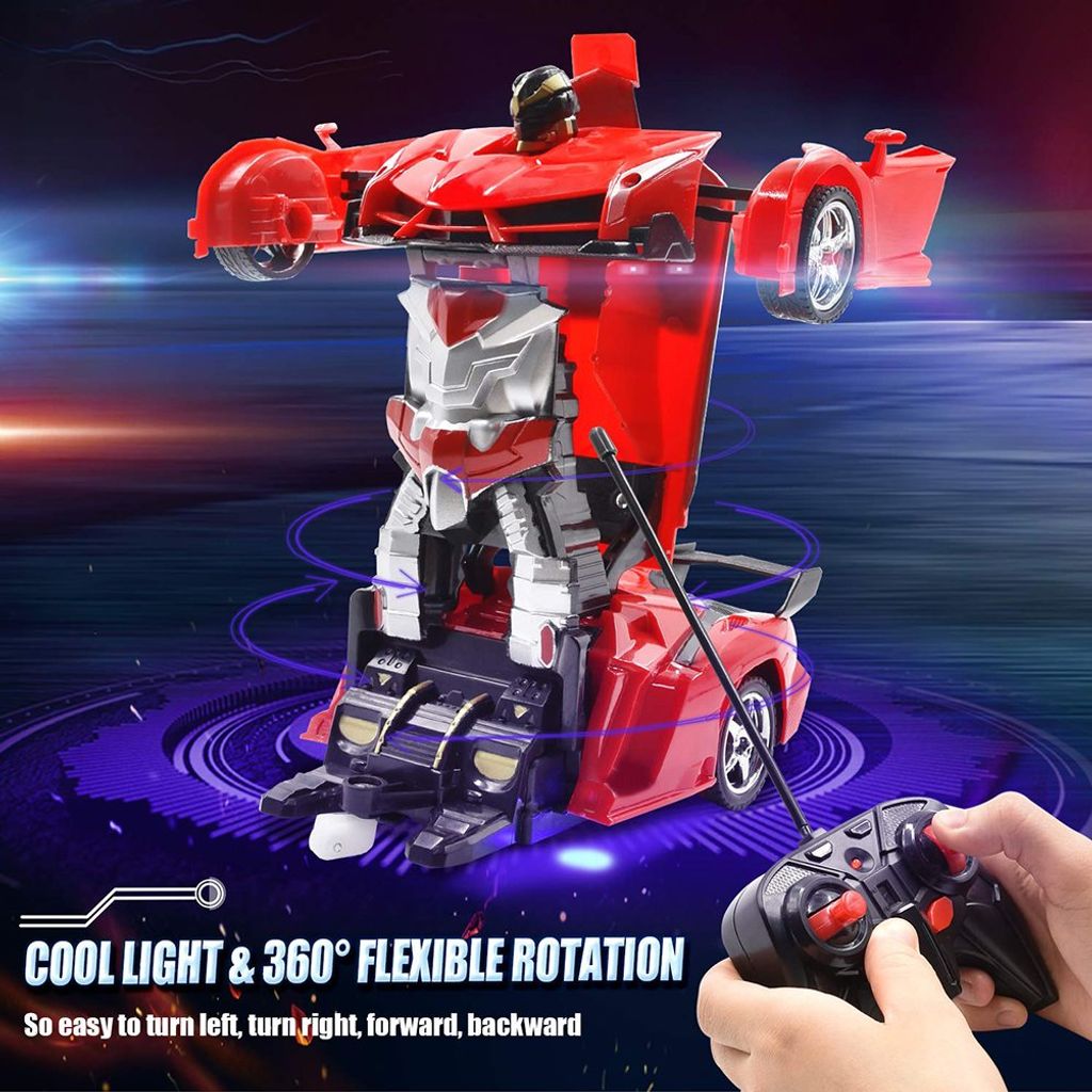 Weihnachten Kinde Spielzeug Transformer Auto Rennauto Roboter w/ Fernbedienung 