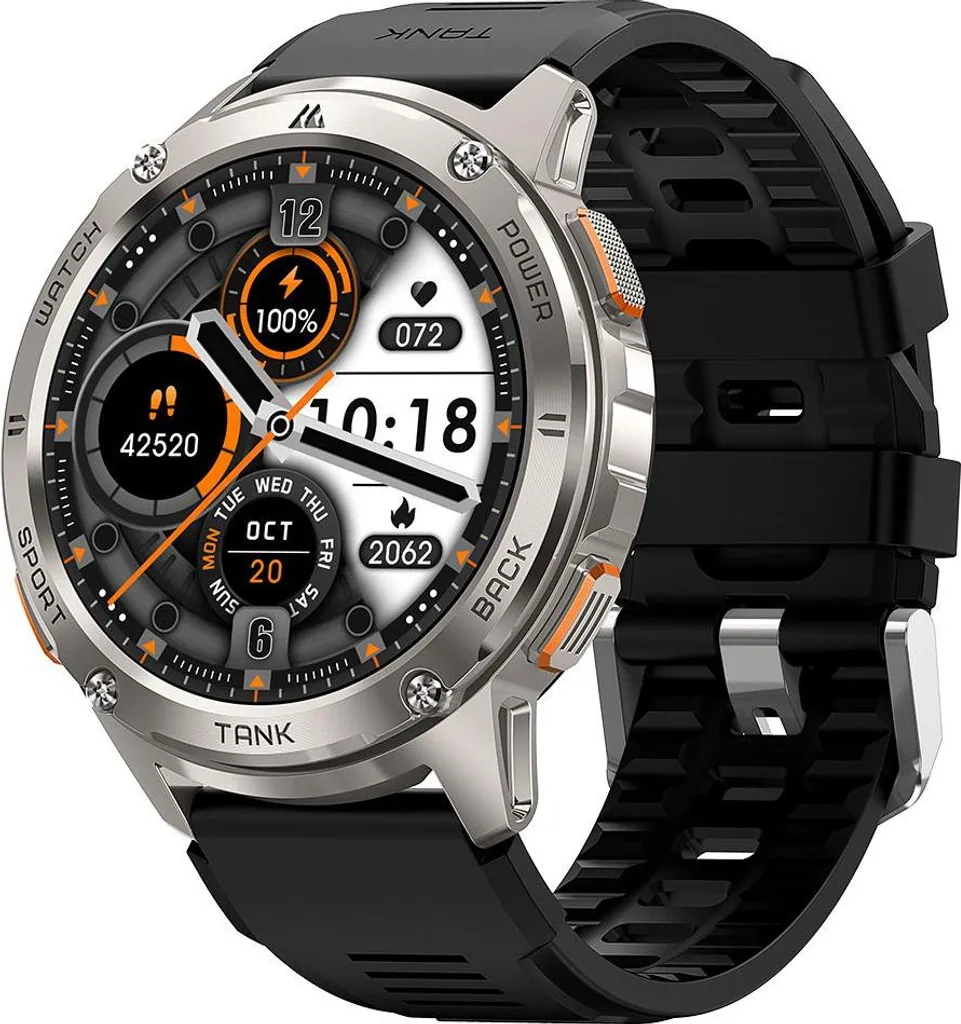 Smartwatch antichoc Kospet Tank T3 Argent avec GPS et AMOLED