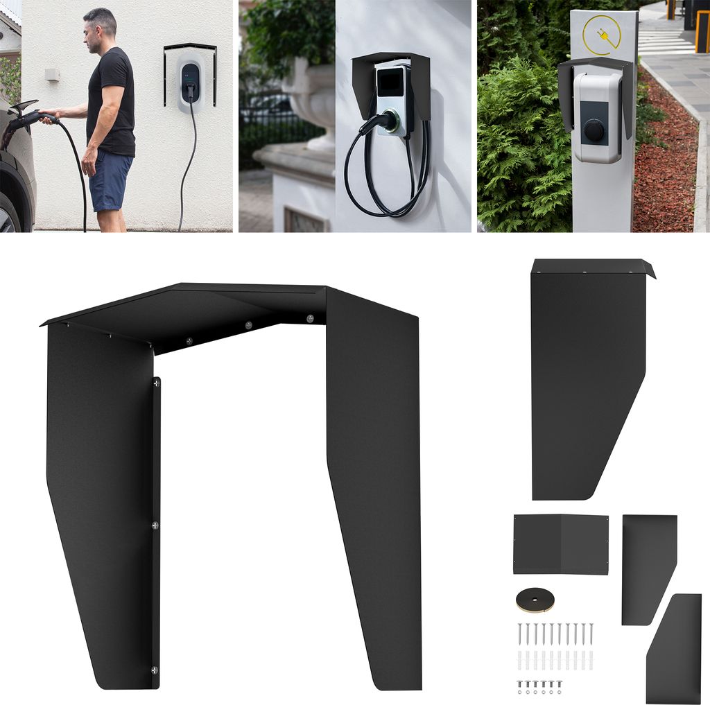 XMTECH Wallbox Wetterschutz Schutzdach für e-Auto Ladestation Überdachung für Ladesäule Schutzdach, Zubehör für Wallboxen Überdachung für E...