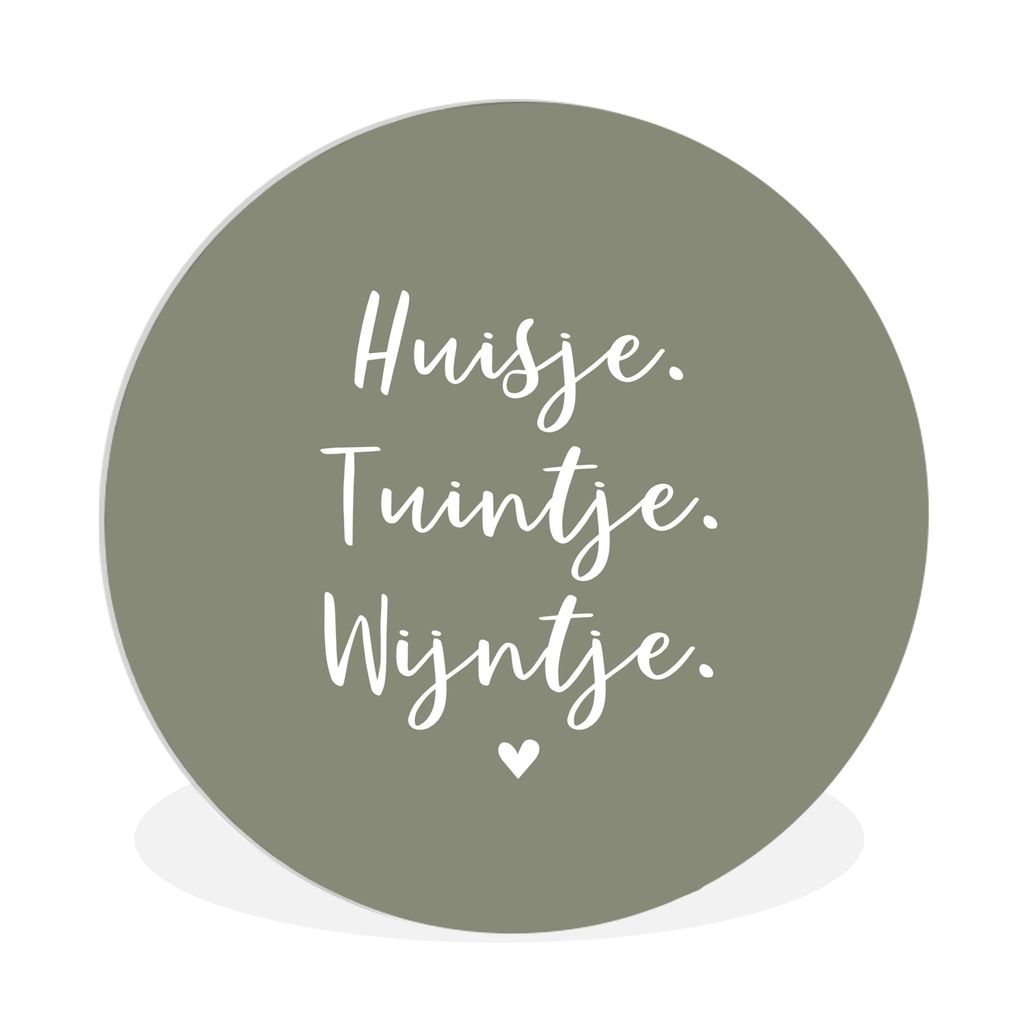 MuchoWow Rundes Wandbild - Runde Bilder Text - Haus, Garten, Wein - Zu Hause - Zitate - Wein Ø 90 cm Kreis Wanddekoration Kunststoff - Wandkreis...