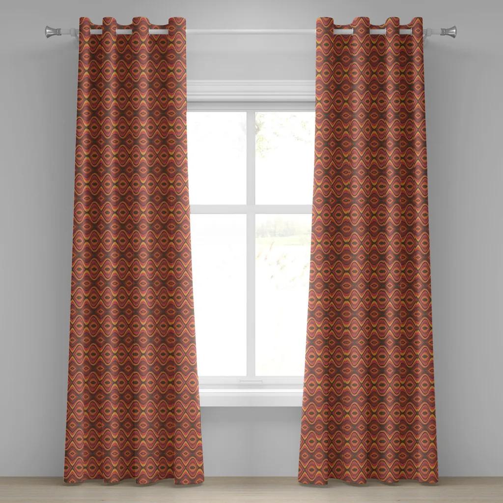 Paire de rideaux décoratifs 2 panneaux 280x175 cm imprimé folk rose