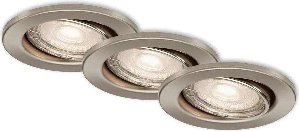Faretti LED Orientabili Briloner 5W GU10 Argento - Set 3 Pezzi