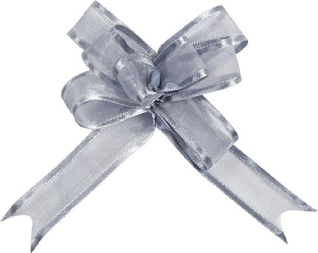 Festliche Tischdekoration Mini-Schleifen 5 Stück silber - Einheitsgröße