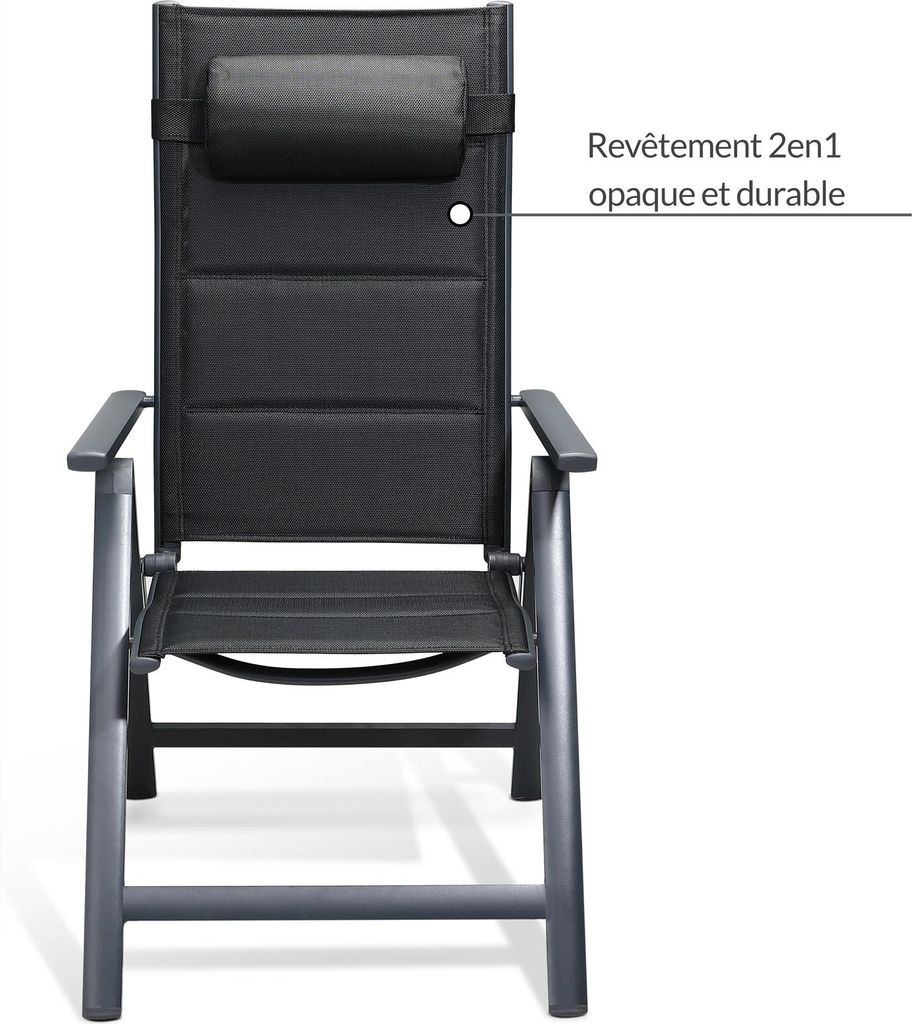 Set de 2 chaises de jardin aluminium dossier réglable 8 Image du produit 