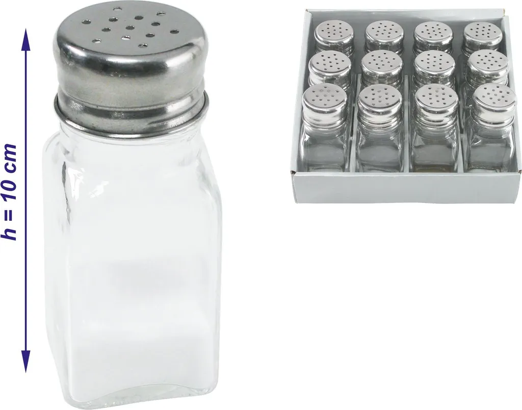 Duo Salière et Poivrière en Verre pour Table de Restaurant - Lot de 12