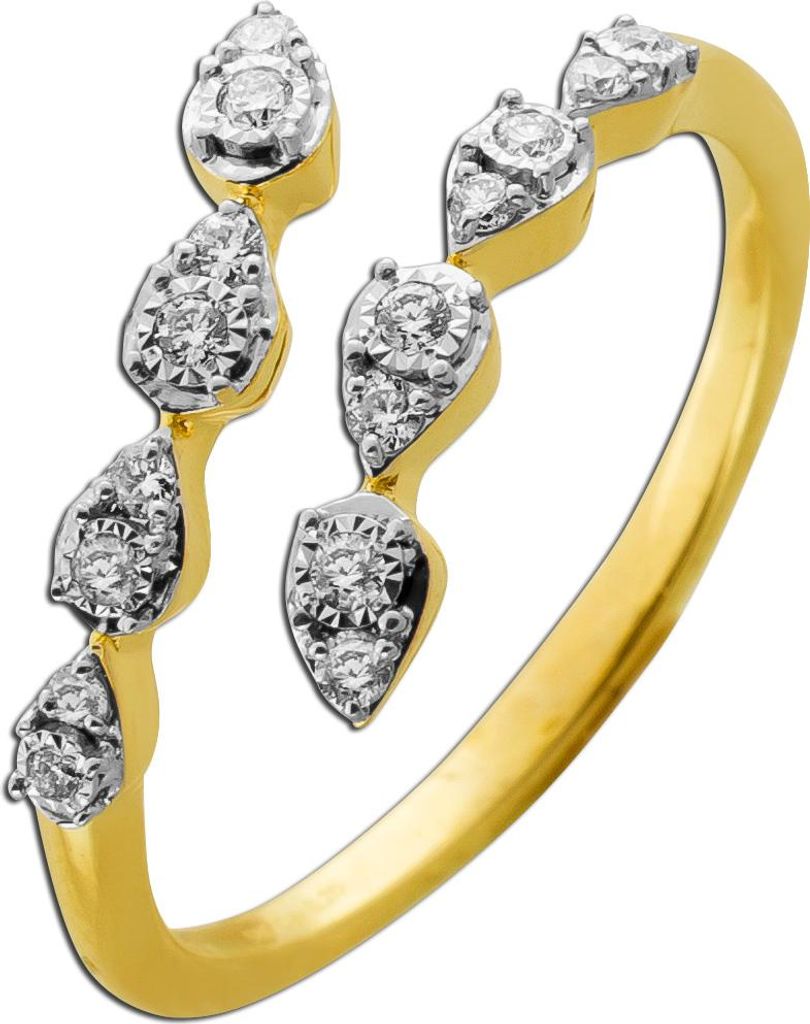 Diamant Ring Gold 585 14K Natur Diamanten 0.20ct 19