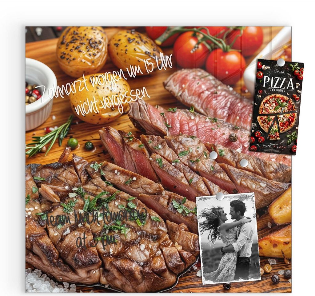 Magnettafel 30x30cm Pinnwand Whiteboard beschreibbar - Grillplatte