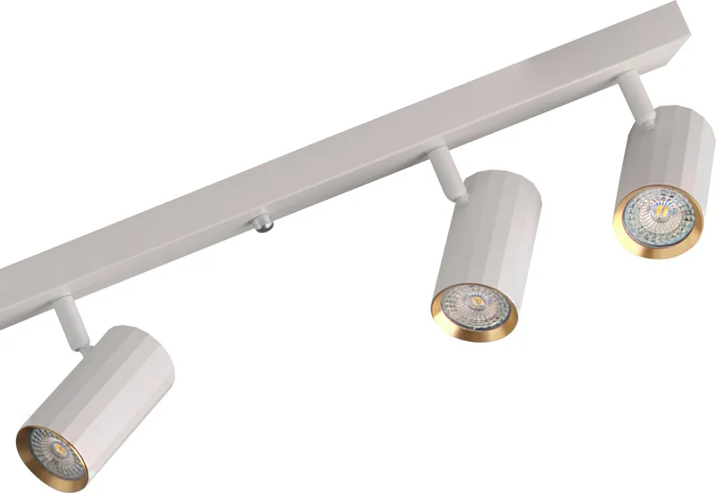 Luminaire de Plafond Corniche NICEA Blanche et Dorée pour 6 Spots
