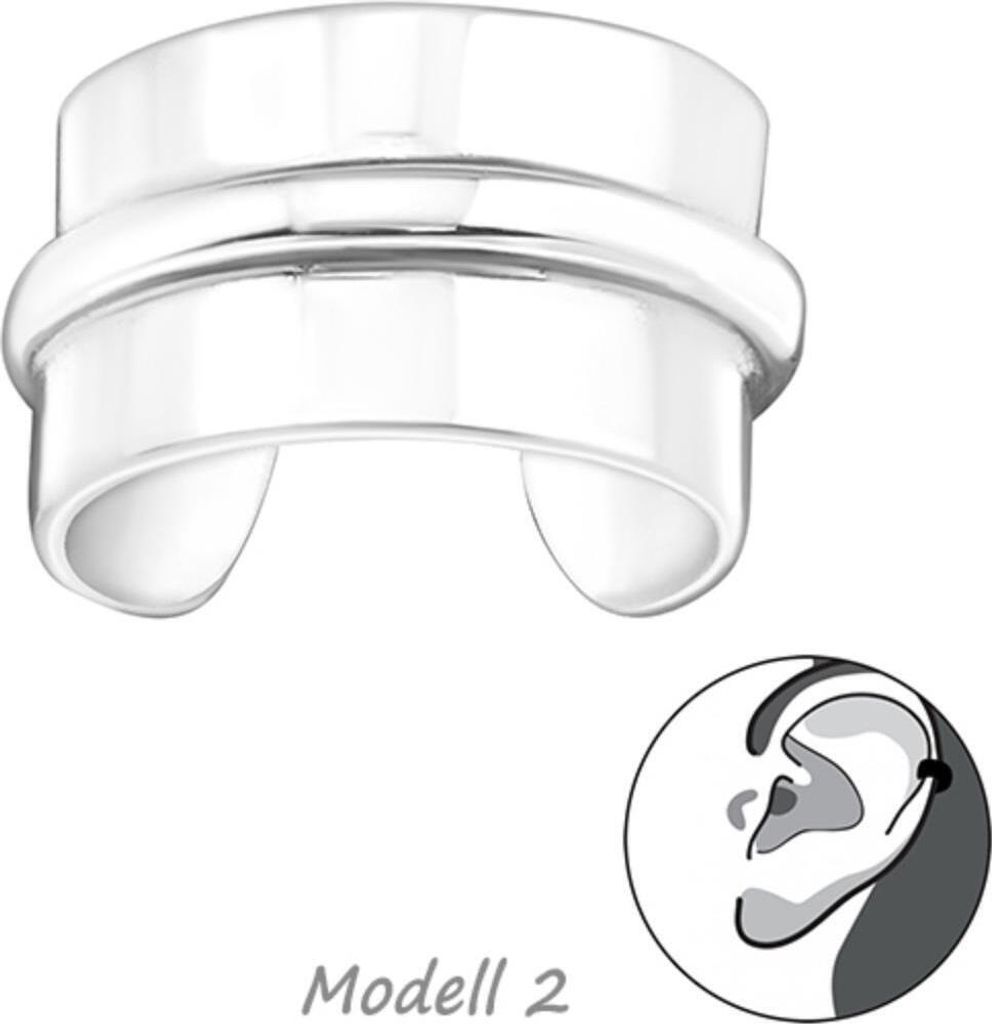 Ohrklemme Silber 925: Ear Cuff Ohrring ohne Loch / Ohrmanschette Modell 2