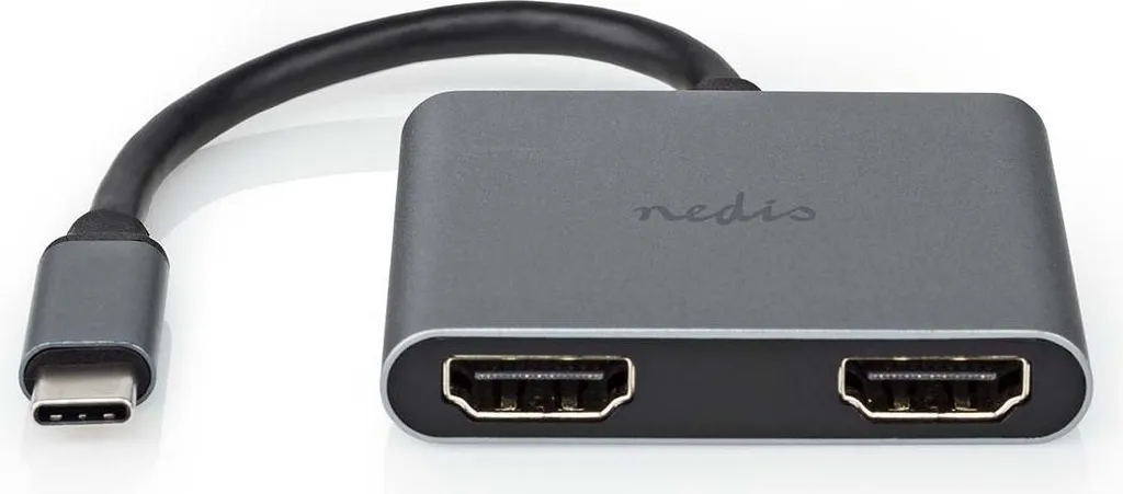 Hub USB-C avec Double Sortie HDMI pour Écran Externe 4K - Format Rond