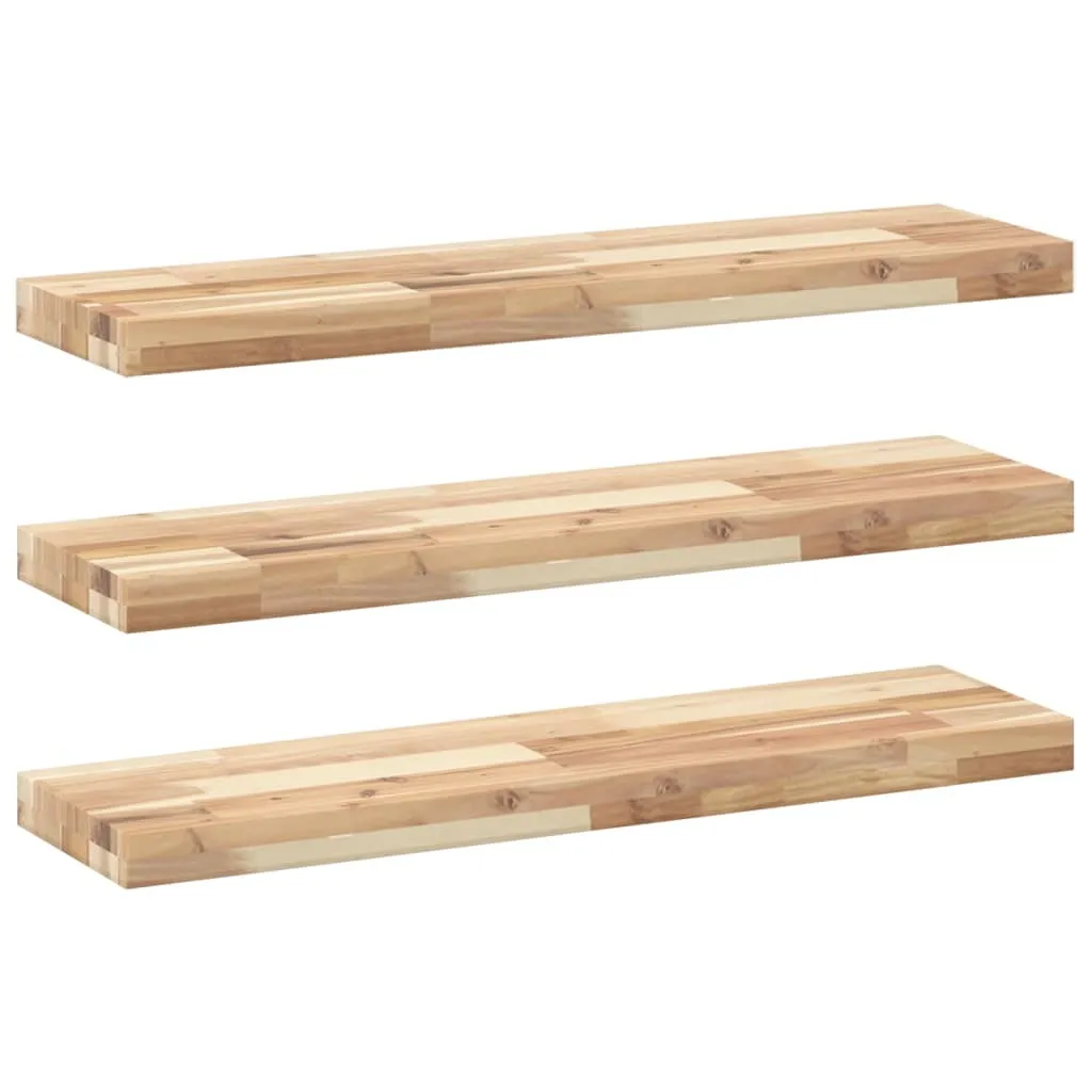 vidaXL Set 3 Mensole Acacia 80cm - Arredo Caldo Legno Massiccio