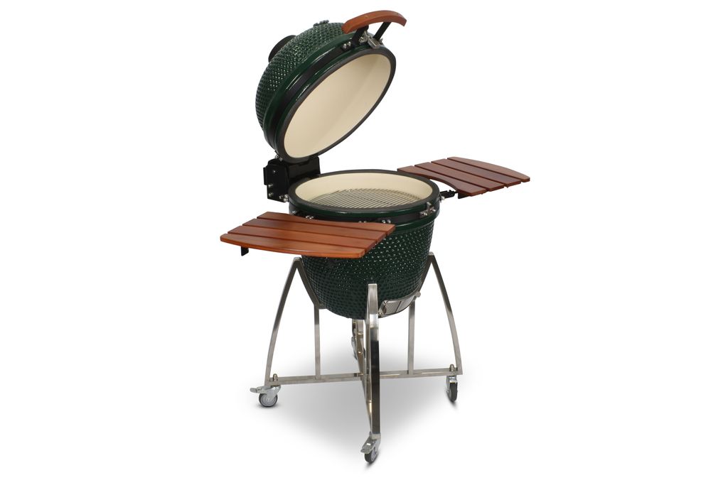 Kamado CL-21 Profi Keramik Grill Grün, Grilldurchmesser 55cm, Grillrostdurchmesser 46cm, BBQ Grillei Holzkohlegrill Grill Keramikgrill