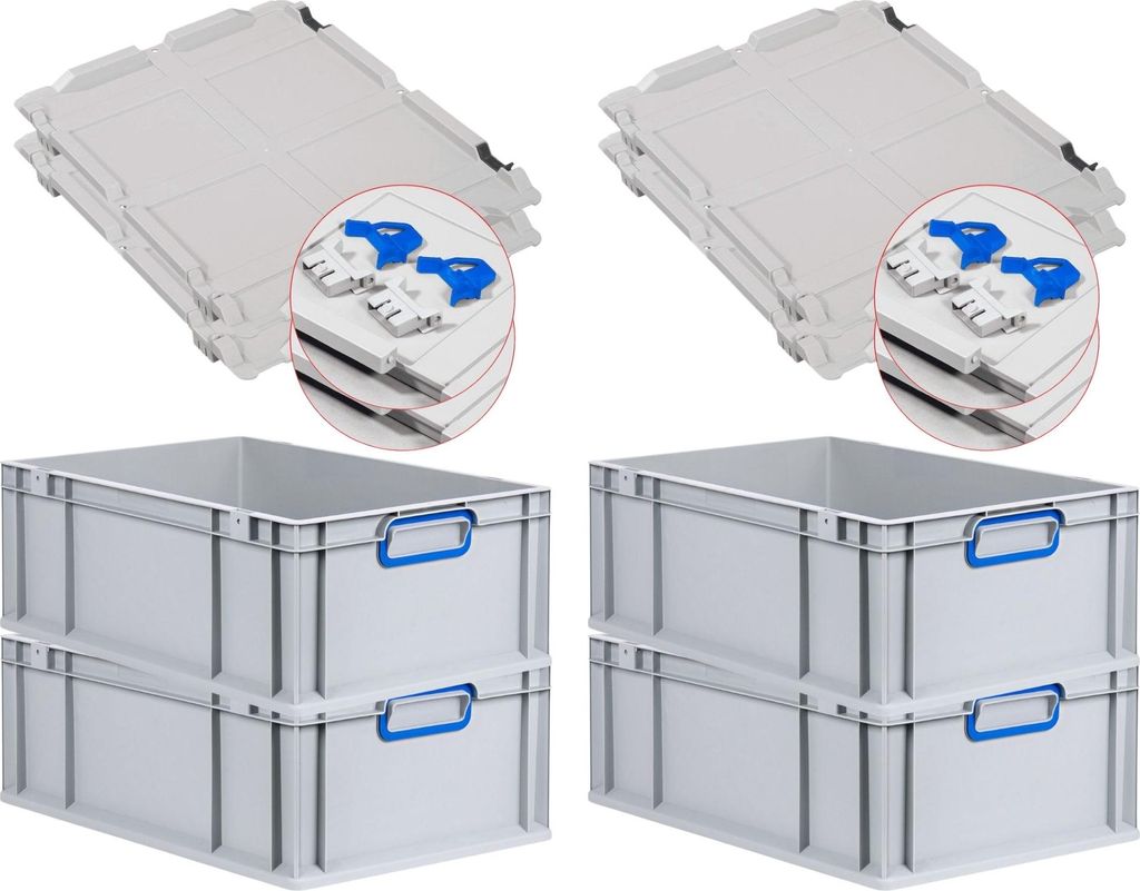 SuperSparSet 4x Eurobox NextGen Color mit Scharnierdeckel Produktbild 