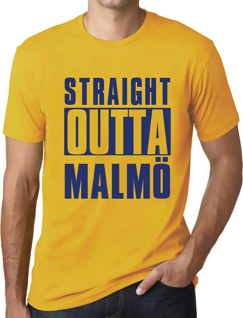 Herren Grafik T-Shirt Direkt aus Malmö – Straight Outta Malmö – Öko-Verantwortlich Vintage Jahrgang Kurzarm Lustige Druck Geburtstag Geschen...