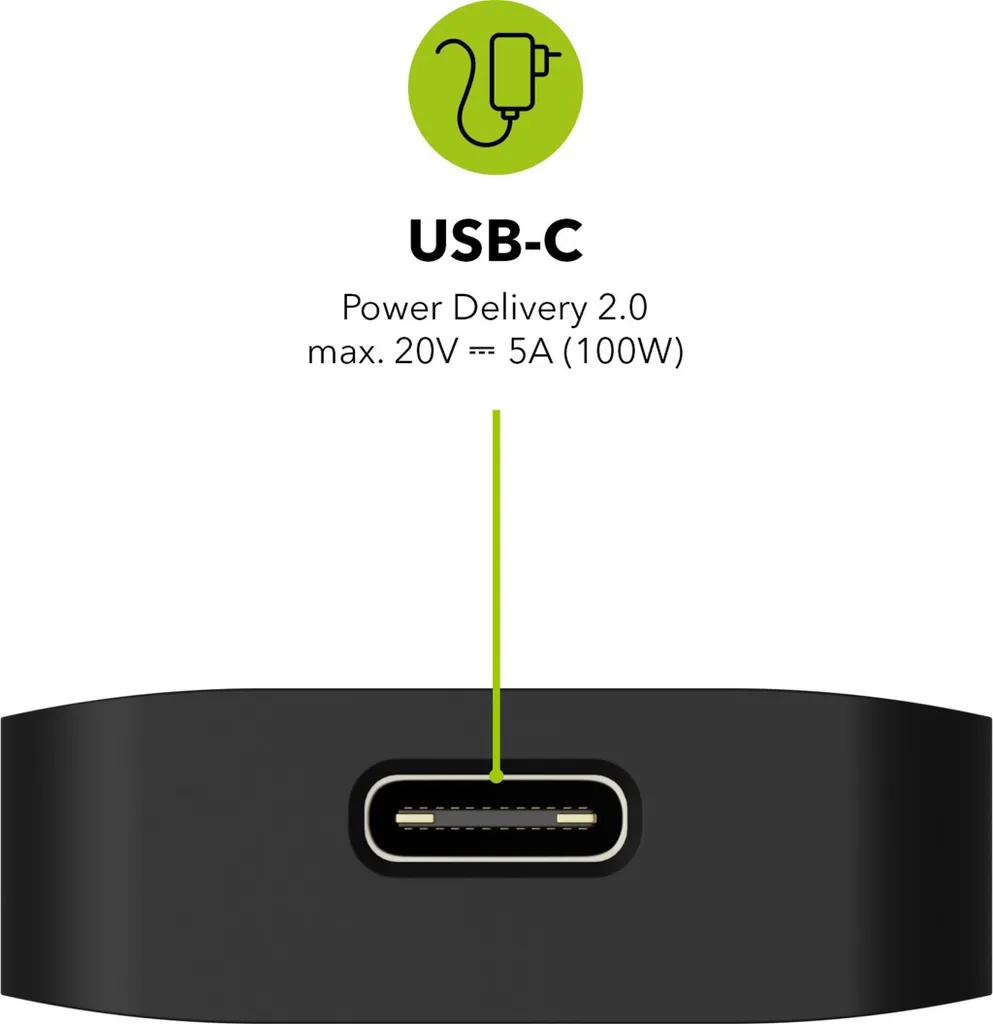 Hub USB-C 5-en-1 adaptateur multiprise pour PC portable noir AlzaPower