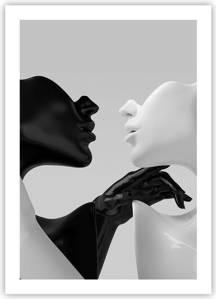 Poster - Poster ohne Rahmen - Schwarz Weiß Statue - 50x70 cm - Wand Bild - Wanddeko - Wandbilder - Kunstposter - Wandposter - Bilder - Kunstdruck ...