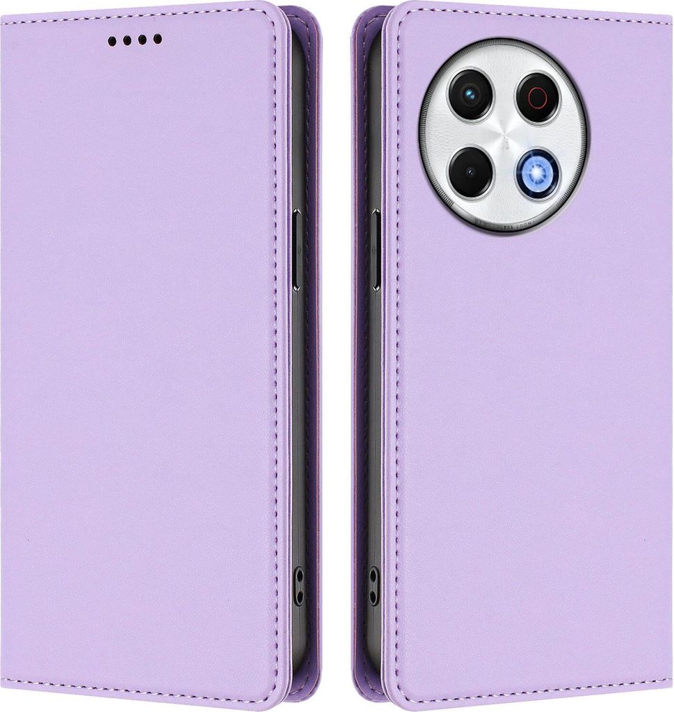 Handyhülle für Tecno Spark 30 Pro 4G, Kunstleder Klapphülle Stoßfeste Magnetische Hülle mit Ständer Violett