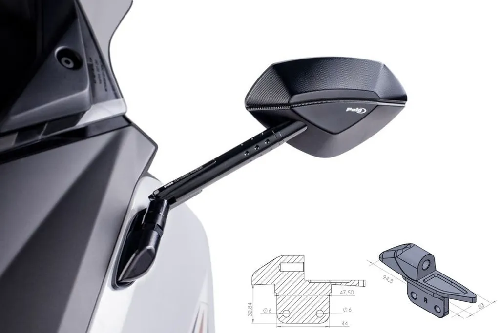 Rétroviseur PUIG 9573N Z2 Noir : Fini les Vibrations sur YAMAHA T-MAX