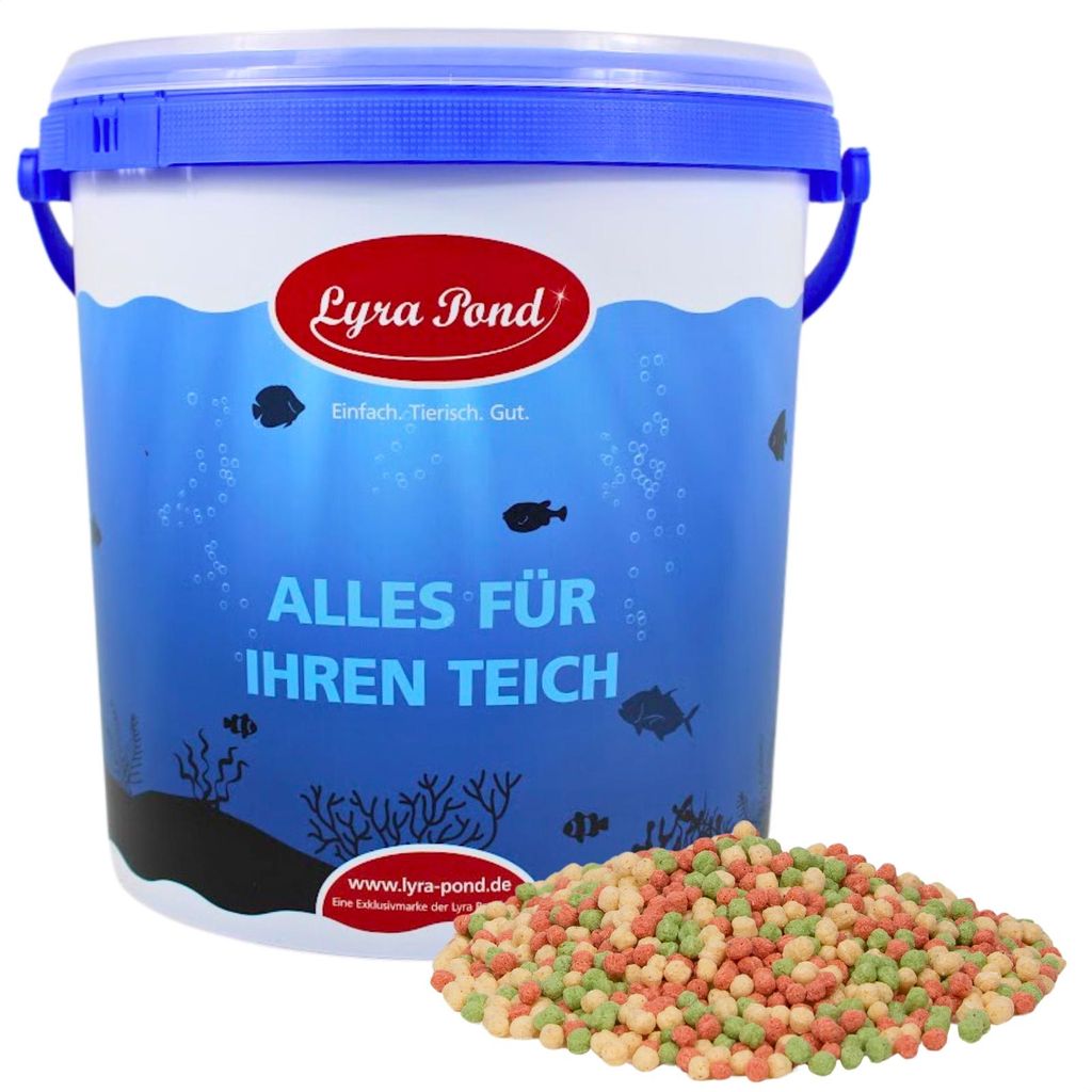 10 Liter (1,09 kg) Lyra Pond Pond Colour Mix Light Fischfutter Teichfutter in Eimer