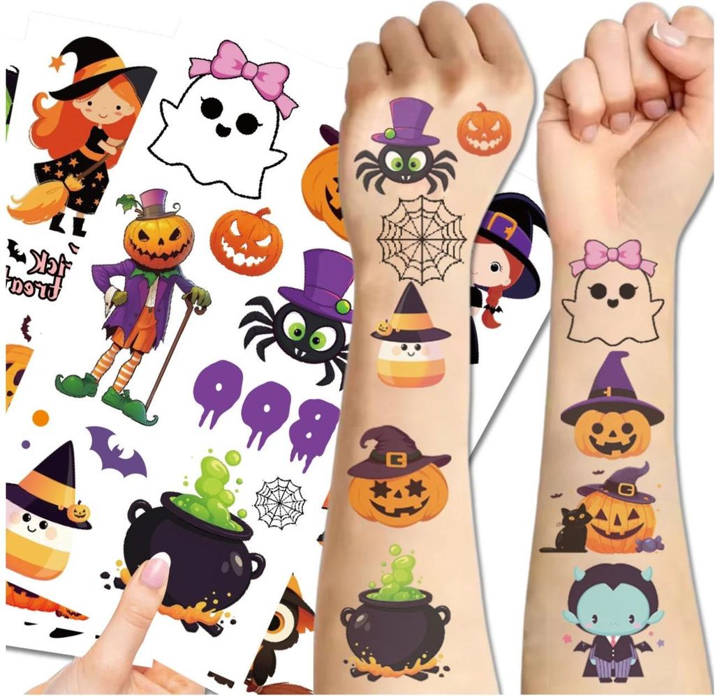Halloween tetovanie na nalepenie pre deti, sada s 20 Obrázok produktu 