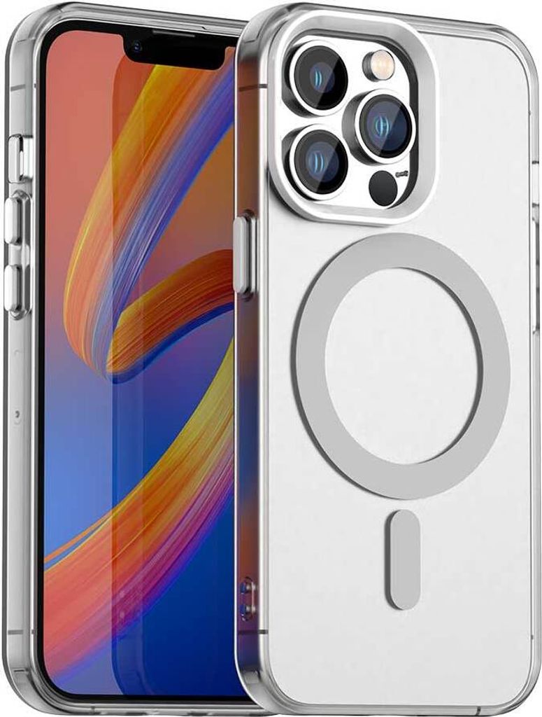 Magnetisch Hülle für iPhone 12 Pro Max, Schlank Durchscheinend Matt Stoßfest Handyhülle Weiß