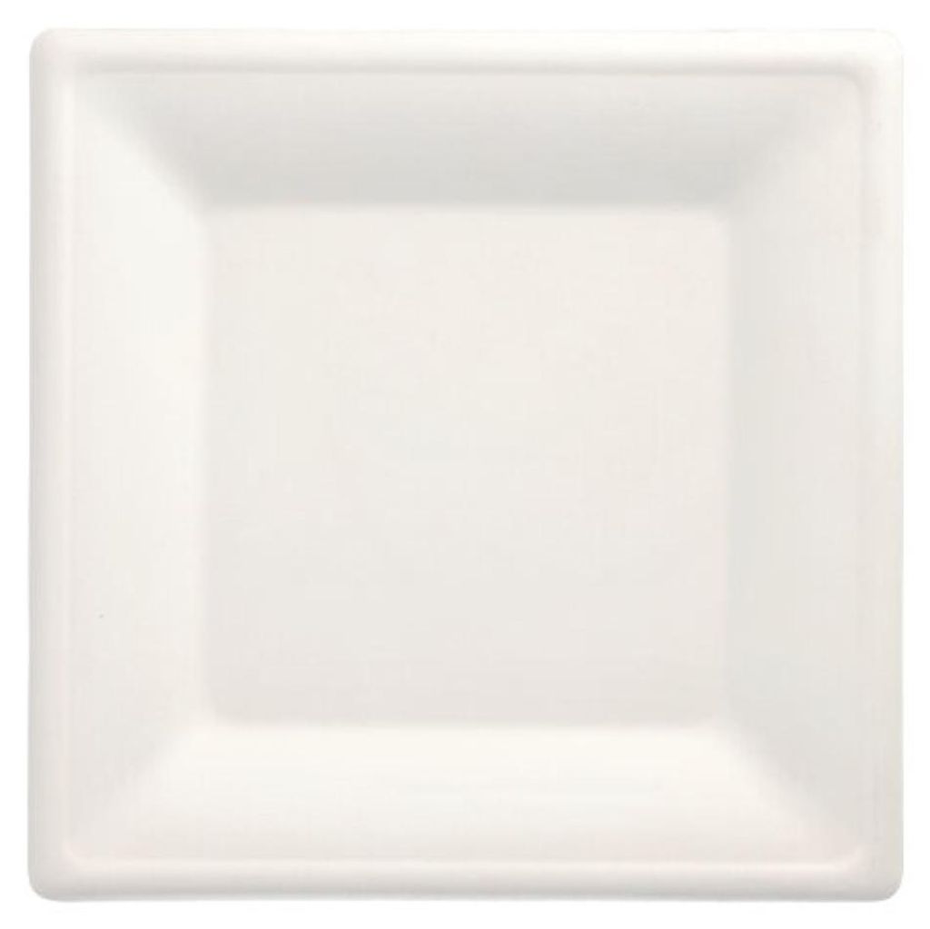 PAPSTAR Zuckerrohr-Teller "pure" eckig 260 x 260 mm 50 Produktbild 