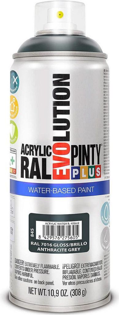 pintyplus evolution Sprühfarbe auf Wasserbasis 520cc ral 7016 anthrazitgrau