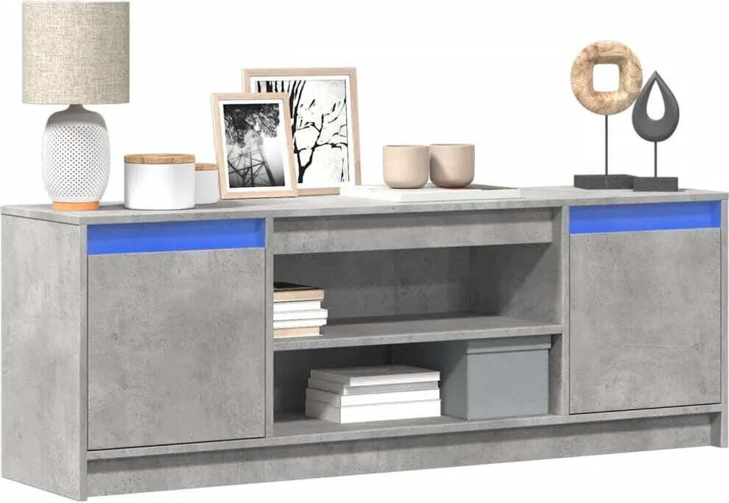 Mobile Porta TV LED Maison Exclusive Grigio Cemento 140x34x50 cm