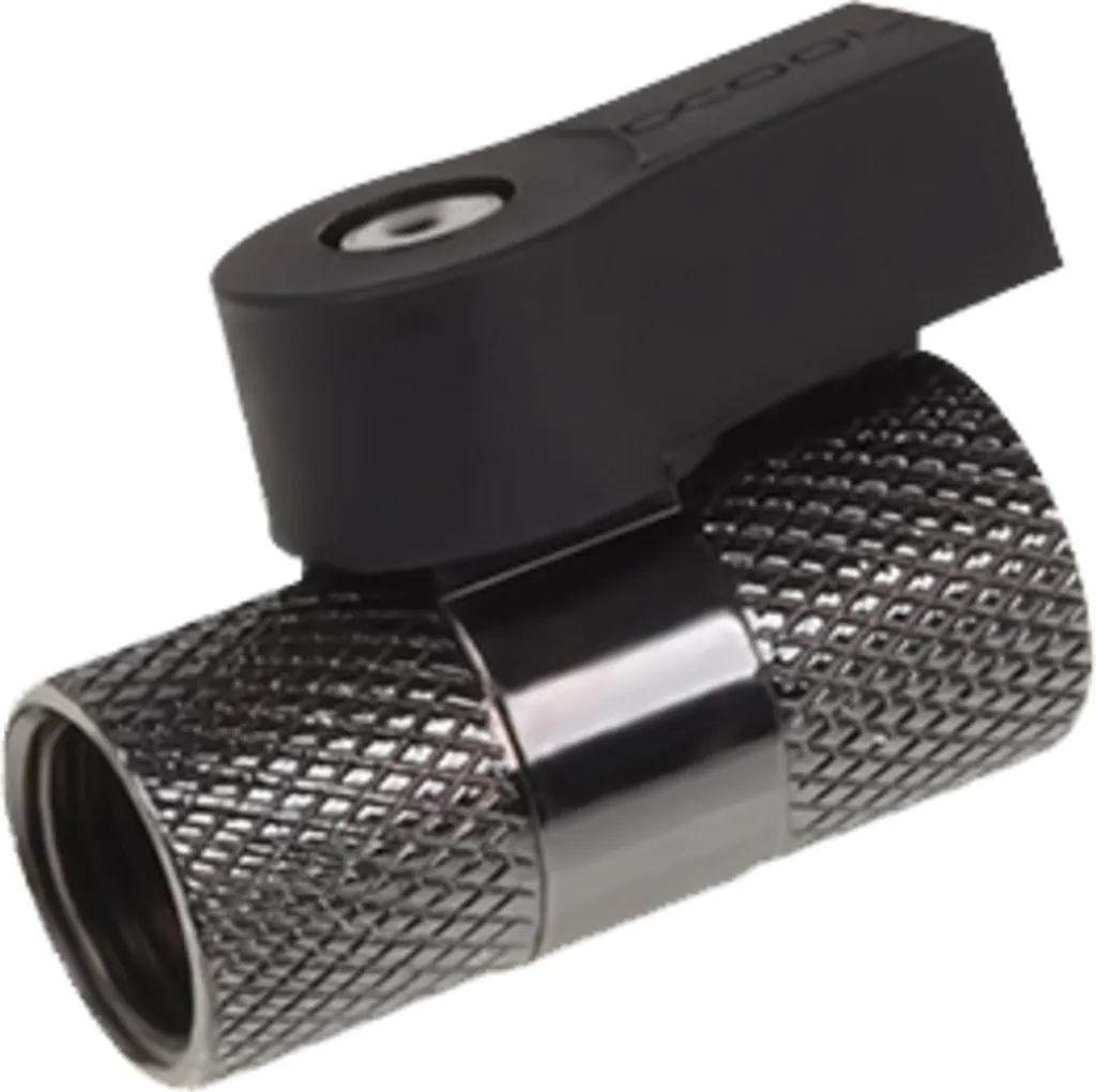Vanne à Bille G1/4 Alphacool en Nickel Noir avec Finition Premium