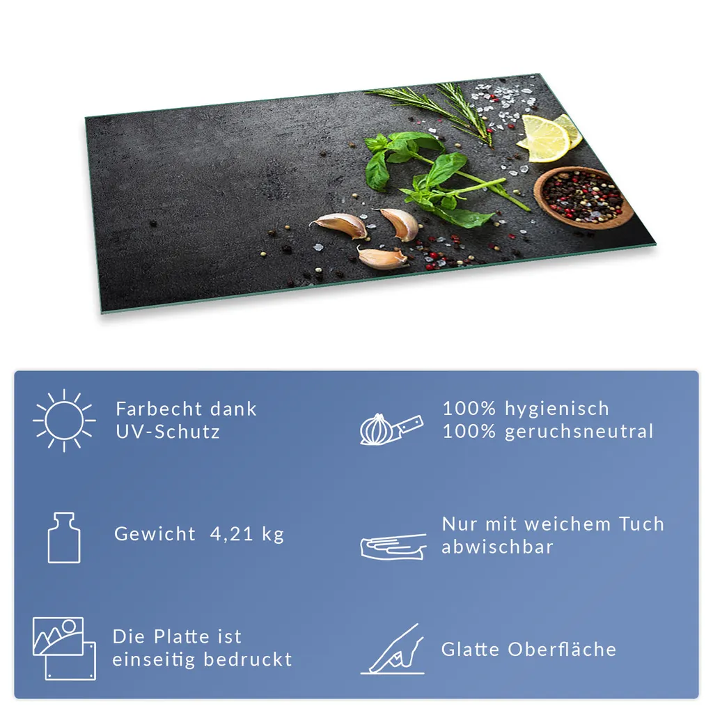 Copri Piano Cottura 80x52 Vetro Temperato Grigio Spezie | Protezione Top - 7