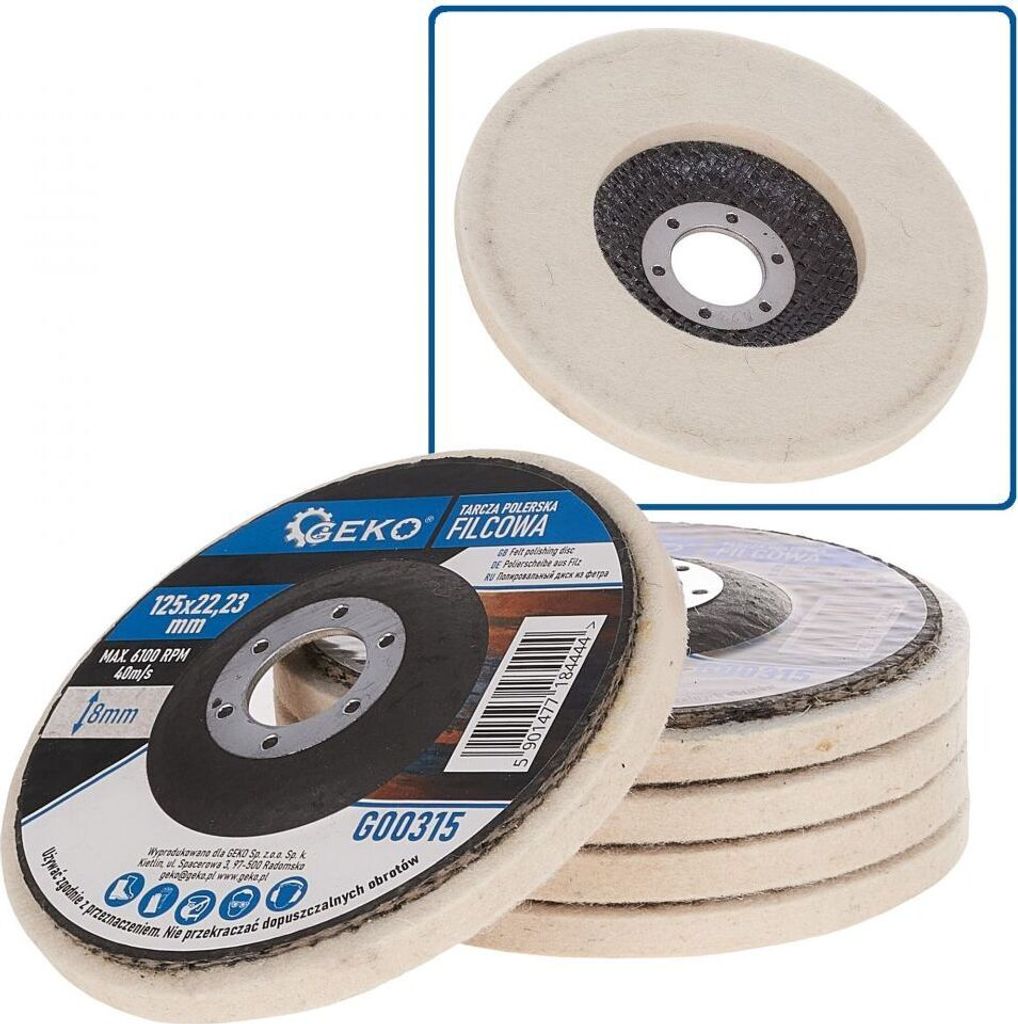 GEKO Kotouč leštící filcový/plstěný, rovný, 125x8mm G00315 Obrázek produktu 