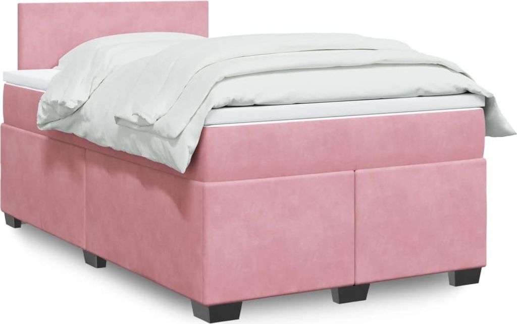 Maison Exclusive - Boxspringbett mit Matratze Rosa 120x200 cm Samt