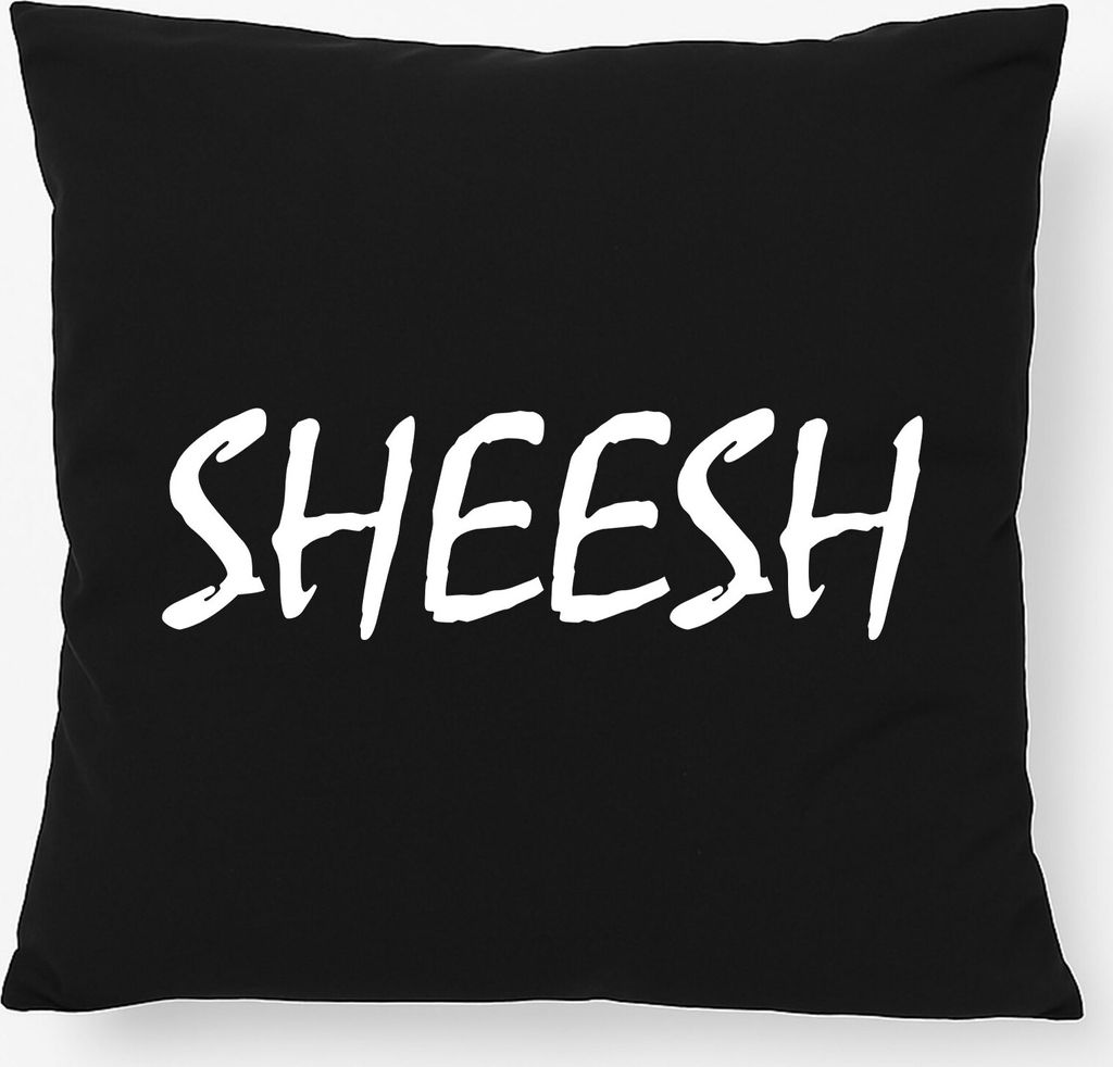 Huuraa Kissen Sheesh Jugendwort 40x40cm mit Füllung Black Baumwolle Dekokissen Geschenkidee