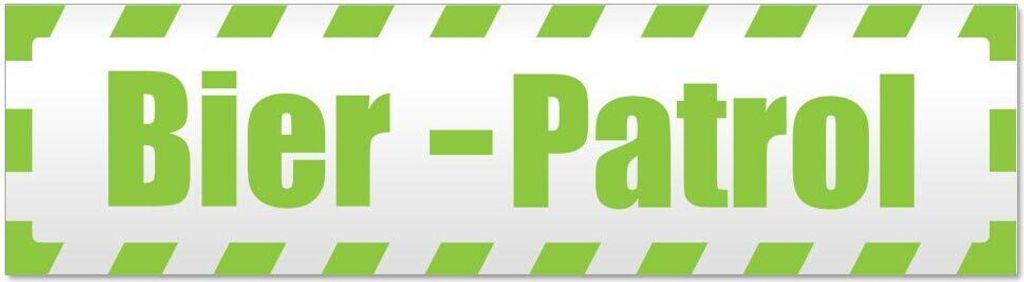 Kiwistar Bier Patrol gestreift Magnetschild Schild magnetisch - 20cm Lindgrün - Magnetfolie für Auto PKW Kfz