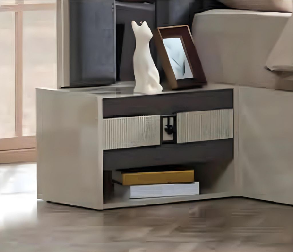 Modern Design Komplett 2x Nachttische Holz Möbel Schlafzimmer