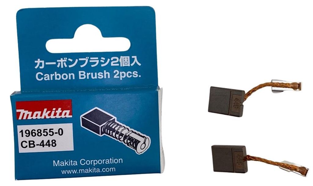 Makita Zubehör Kohlebürstenset CB 448 A – 196854-2 für DHP456, DHP482, DDF482, DHP458 und andere – 196855-0