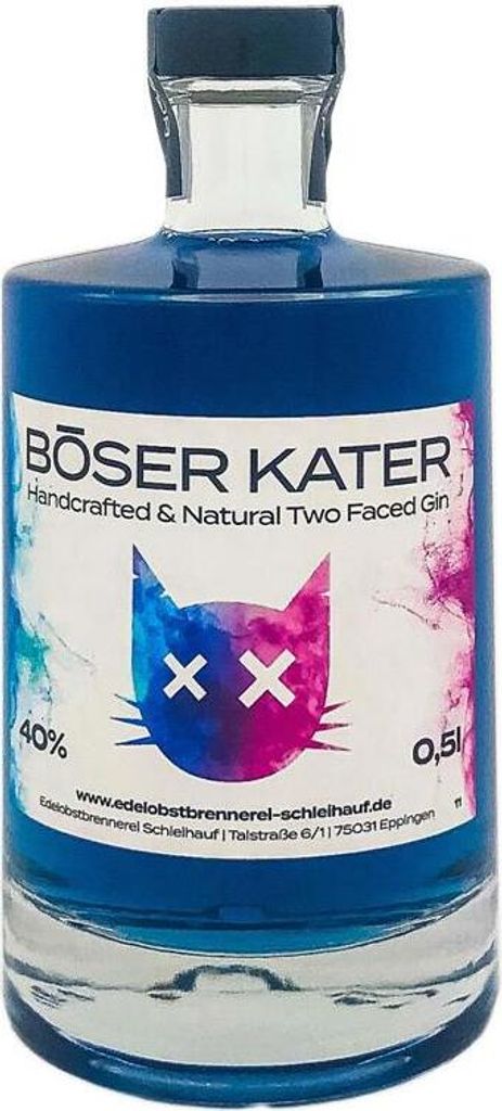 Böser Kater Two Faced Gin (Farbwechsel) 500ml 40% Vol. Produktbild 