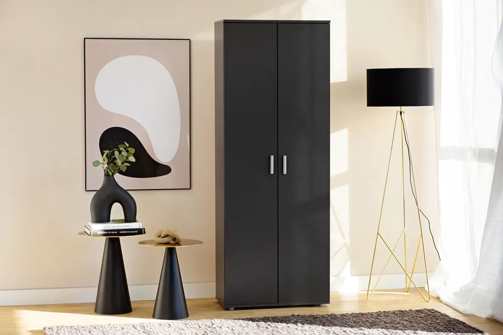 Vestiaire d'entrée compact SAVOY 69 cm anthracite pour petit espace