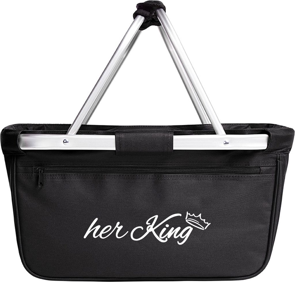 Huuraa Einkaufskorb her King Krone 20 Liter Black faltbarer Tragekorb Geschenkidee