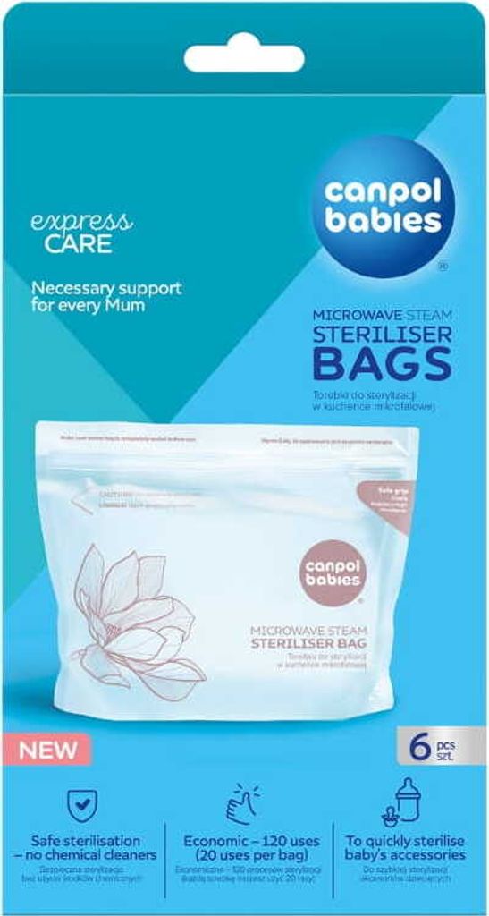 Canpol Babies Woreczki do sterylizacji w kuchence mikrofalowej 70/002, 6 sztuk