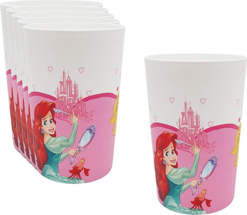 6 Becher 230 ml wiederverwendbar Geburtstag Party Deko Motto Princess live your Story