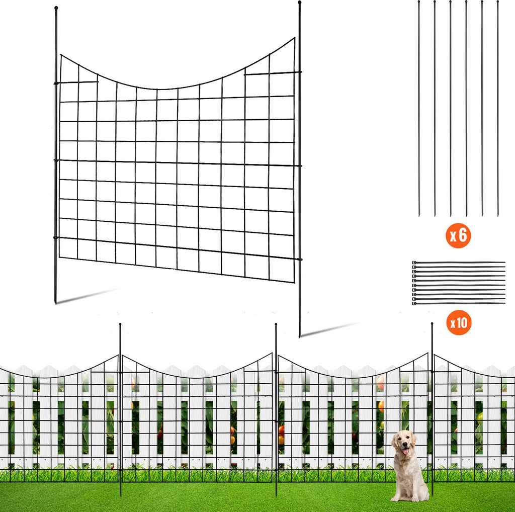 VEVOR sada 5 dekoračných záhradných plotov 75x93cm kovový Obrázok produktu 