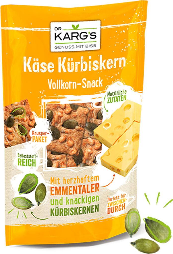 Dr. Karg's Cheese Pumpkin Seed Wholemeal Crispbread Snack Obrázek produktu 3